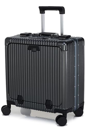 Image of Verage Luxe Celeste Pro Overnighter 48 cms Cabin Luggage Carry On Polycarbonate 8 Wheel Suitcase Laptop Trolley (Grey)