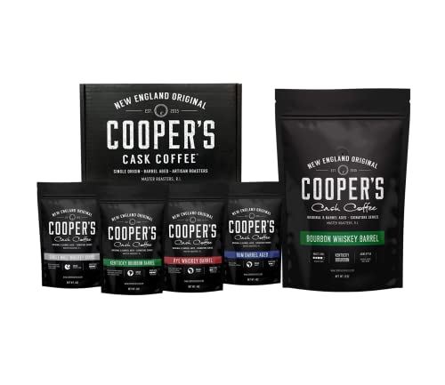 Bourbon Whiskey Barrel Aged Coffee - Ground Coffee 12Oz And Bourbon & Whiskey Barrel Aged 4-Bag Coffee Set (Bourbon, Malt Whiskey Sumatra, Ethiopian Rye, Rwanda Rum) - Ground - 16Oz #TOP18