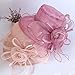 Women Organza Church Derby Hats Wide Brim Sun Hat for Tea Party Wedding Wide Brim Fascinator Hats Fashionable Fedora (Purple, One Size)