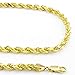 Nuragold 14k Real Yellow Gold 5mm Solid Rope Chain Diamond Cut Necklace (18