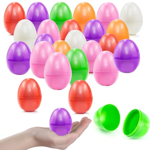 AUFIKR 6-Farbe 2.5 Ostereier für die Füllung behandelt, Ostern Thema Party Gunst, Ostereier jagen, Korb Stuffers Füller, Klassenzimmer Preis (24, Mehrfarbig)
