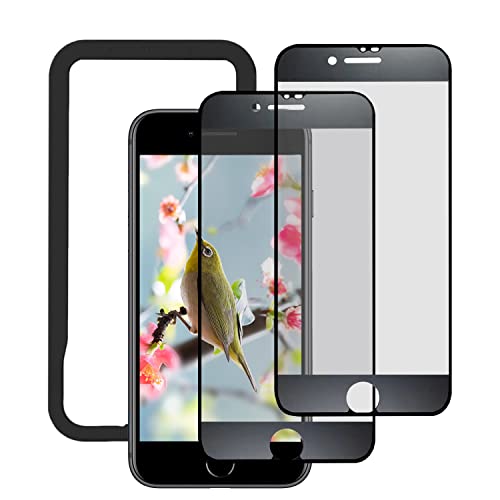 DZHFU 【2枚入り/アンチグレア】For iPhone SE3 /SE第2世代(2020)/8/7 強化ガラスフィルム 4.7インチ対応 さらさら つや消し ゲームに最適 全面保護フィルム 指紋付着防止 自動吸着 飛散防止 気泡防止 ガイド枠付き 貼り付けは簡単