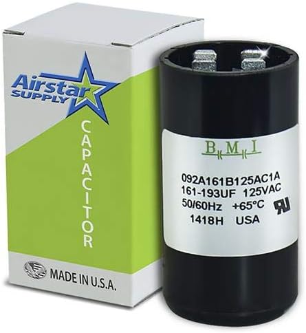 161-193 uF MFD x 125 VAC BMI Start Capacitor # 092A161B125AC1A, Made in The USA
