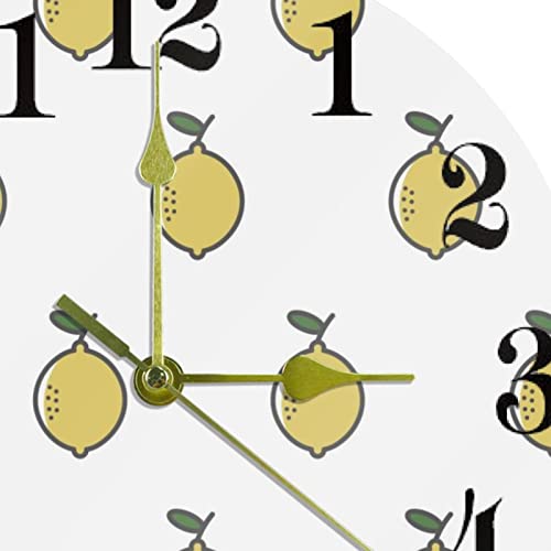 Horloge murale sans tic-tac ronde quartz décorative fruits