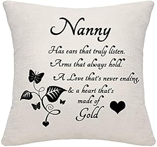 Nanny Gifts Nanny Throw Pillow Cover Nanny Pillowcase Grandma Grandmother Cushion Cover Cushion Case Birthday Christmas Grandma Gifts