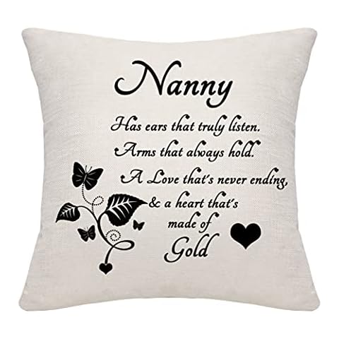 Nanny Gifts Nanny Throw Pillow Cover Nanny Pillowcase Grandma Grandmother Cushion Cover Cushion Case Birthday Christmas Grandma Gifts Cover