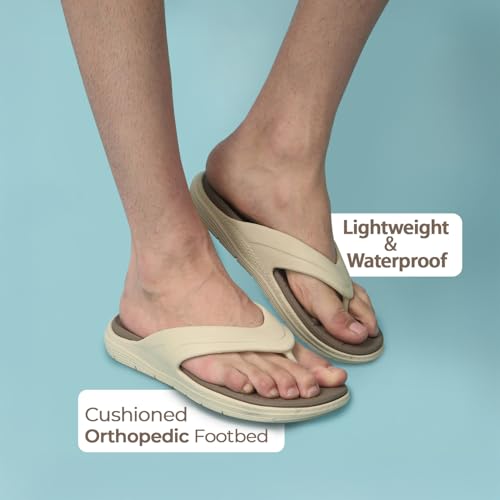 Image of YOHO Snugly Flip Flops for Men | Orthopedic Slippers & Relieving Acupressure | Waterproof Monsoon Footwear | Dual-Tone Design