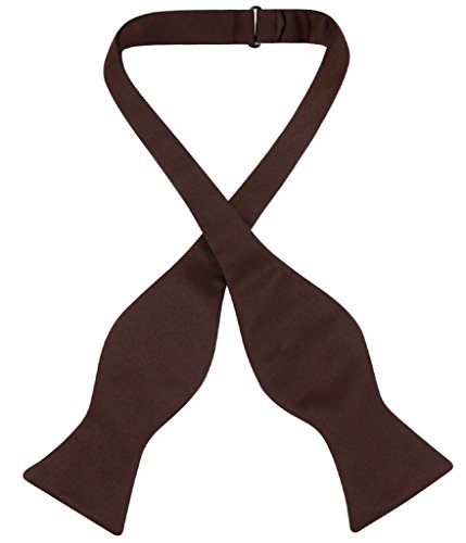 Vesuvio Napoli SELF TIE Bow Tie Solid CHOCOLATE BROWN Color Men's BowTie