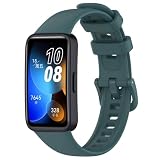 Cinturino di ricambio compatibile con Huawei Band 8/8NFC/Band 9/9NFC/Band 10/10 NFC, cinturino morbido per orologio sportivo, per uomo e donna (verde scuro)