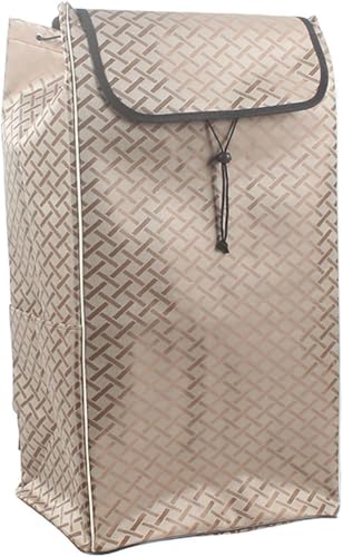 Bolsas grandes impermeables para carritos de la compra, 43 L, plegable, tela Oxford, bolsa de almacenamiento de comestibles, multifuncional, accesorios y elegante color marrón