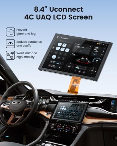 Image of 8.4 inch Uconnect 4C UAQ LCD Monitor Touch Screen Radio Navigation | New OEM Replacement Screen Fit for Dodge Challenger /Durango /Jeep Wrangler /Compass /Gladiator /Chrysler 2017-2021