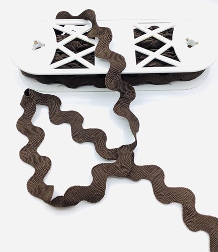 Image of Giant Jumbo RIC Rac Trim - 1-1 /2 Inch (38mm) Wide Zig Zag Sewing Trim - Rick Rack Ribbon for Sewing, Quilting, Costumes, Crafts & Home Decor (Brown, 10 Yards)