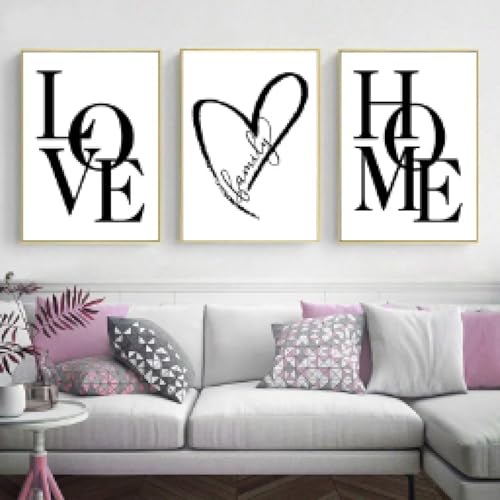 Affiche noir et blanc TONGYINLI 40x60 cm style familial pour décoration murale