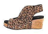 Corkys Footwear Womens Frisky Wedge - Featuring a 2.5-Inch Heel, A Lightweight Cork Heel, Adjustable Ankle Strap, and All-Day Comfort for Effortless Style - Leopard, Size 8