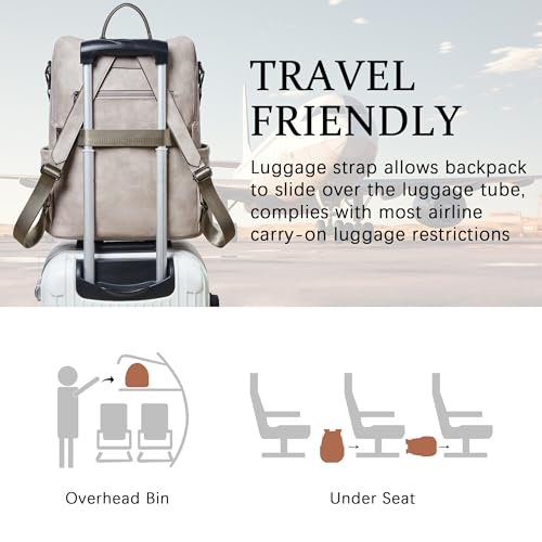 Image of Shrrie Vegan Leather Laptop Backpack for Women 15.6 inch Work Backpack Fashion Travel Backpack Purse for Business College