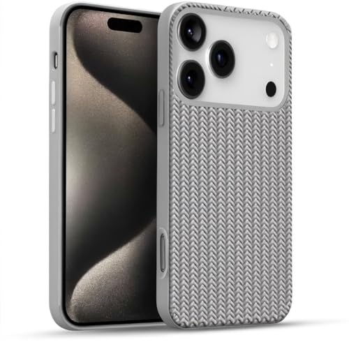Image of Compatible with iPhone 17 Pro | Premium Textured Microfiber Candy Protective Case | Shock-Absorbing Back Cover with Enhanced Camera Guard (Gray)