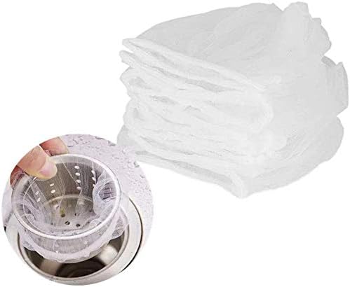 100 PCS Sink Strainer Bag, Disposable Mesh Sink Strainer Bags for Kitchen and Bathroom, Suitable for all Sizes of Sinks, White