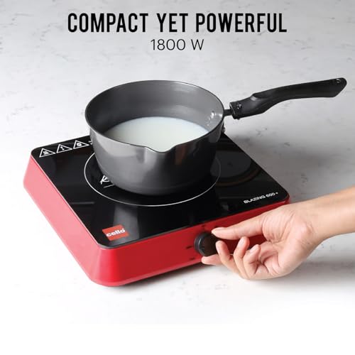 Cello Induction Cooker Blazing 600+ | 1800 Watt Induction Cooktop | 2-in-1 knob design with Grade Crystal Shiny Glass Plate | Compact and Portable... - Image 5