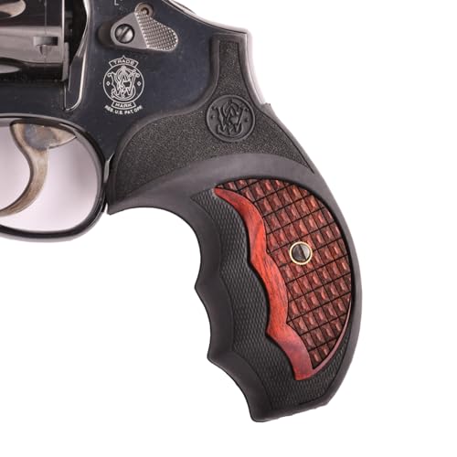 Altamont FALCONIA® Revolver Grip — Soft Textured Rubber Boot Grip with Internal Skeleton & Recoil-Absorbing Backstrap — Fits Smith & Wesson J-Frame/J-Round Models (Super Rosewood Crocback)