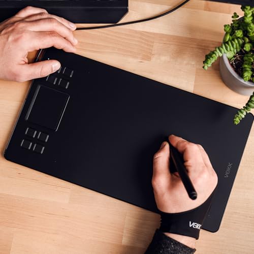 Image of VEIKK A50 10x6 inch Digital Graphics Drawing Tablet Support Windows, Mac, Android, Tilt Pressure with 8192 Levels Battery-Free Pen and Smart Gesture Touch & 8 Hotkeys | 8 Shortcut Keys and a Touch Pad, 8192 Levels Battery-Free Pen with Tilt Function, Support Windows, Mac, Android, Linux