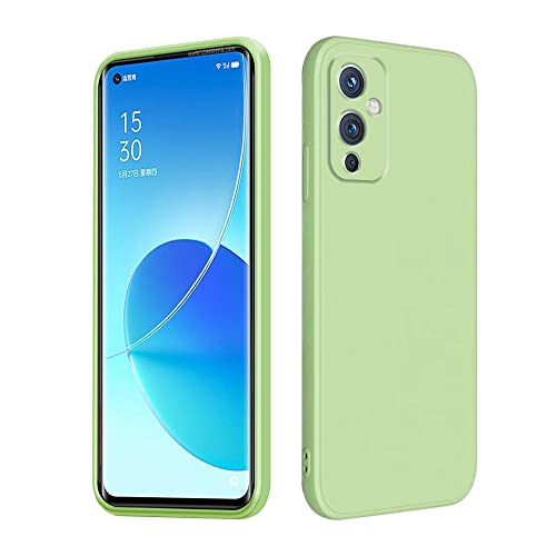 Wousunly Compatible with OnePlus 9 Case Silicone Liquid Dark Green, Soft Smooth Touch for OnePlus 9 Phone Case Silicone Shockproof Thin Cover (Green)