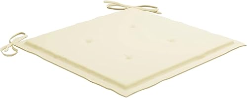Miniatura 4 de Tidyard 4 cojines para sillas de jardín, cojines de tela para silla de patio, cojines color crema para muebles de exterior, 19.7 x 19.7 x 1.2