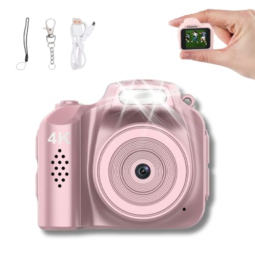 Cámara digital pequeña 64MP 4K con 19 filtros retro rosa miniatura 1