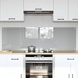 Glass Kitchen Wall Panel 2 Pack 80 x 50 cm Light Gray