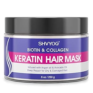 SHVYOG Keratin Hair Mask, Biotin Collagen Keratin Hair Mask for Dry Damaged Hair, Effective Keratin Hair Treatment with Argan Oil, Deep Conditioning Mask For Damaged Hair Repair, Nourishment, Beauty