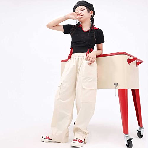 Boys Girls Pull on Cargo Pants Elastic Waist Joggers Sweatpants Quick-Dry Hip Hop Performance Pants Kids Fall Outfit4