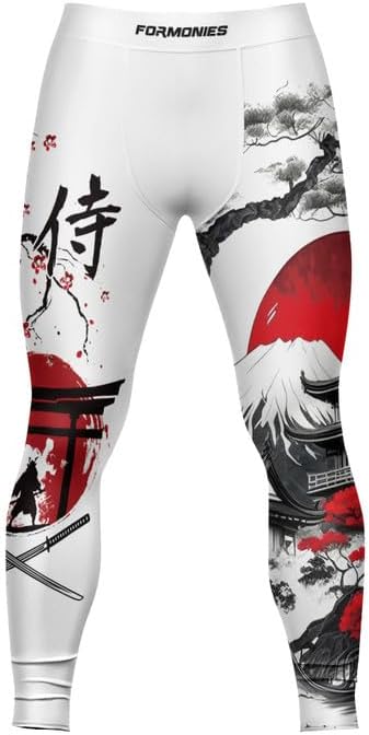 Samurai Men's MMA Spats Leggings Tights Jiu Jitsu BJJ No Gi Compression Leggings for Men