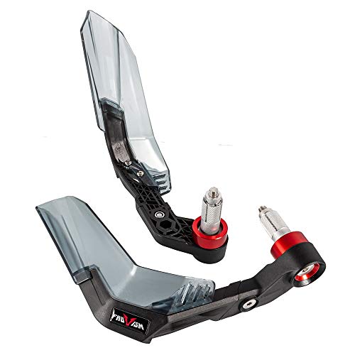 Protège-levier Moto Universel Protection de la Poignée de Frein et d'embrayage Protège-mains pour guidon 22mm 7/8' (Rouge)