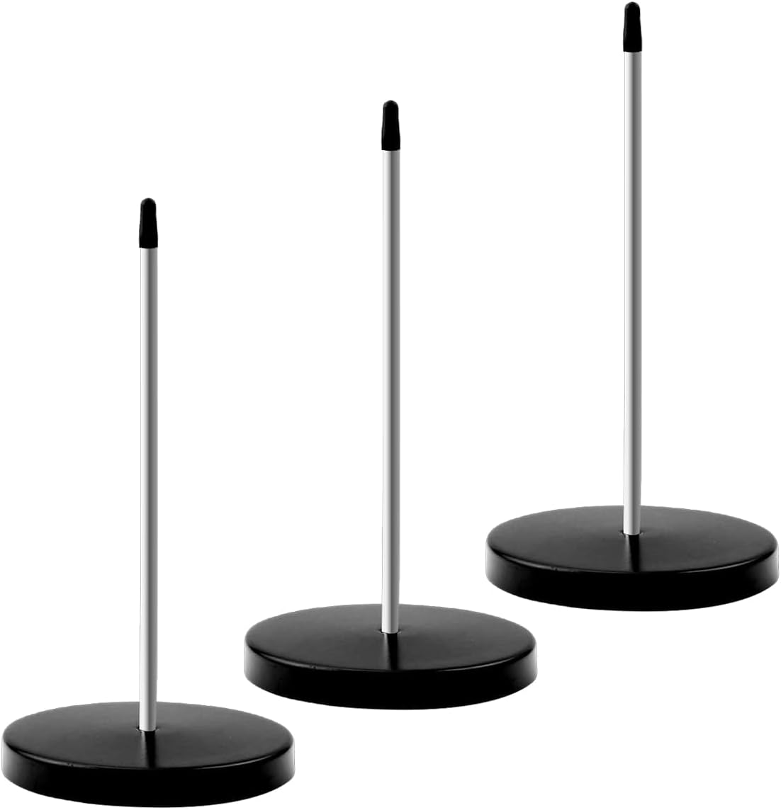 Jagowa3PCS Paper Memo Holder Desk Receipt Holder Stainless Steel Receipt Spike with Round Base for Restaurant Kitchen Hotel (Black)