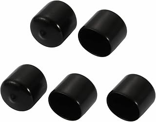 Tool parts 5Pcs 23mm Inner Dia PVC Flexible for Vinyl End Cap Screw Protector Cover Black