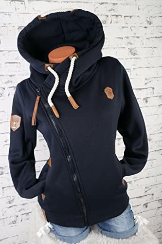 VIN TE Sweatjack voor dames, XXL, capuchon, hoody, overgangsjas, fleece, gevoerd, schuine ritssluiting, verschillende modellen, ankerpoot, effen, M - 7XL, 3XL