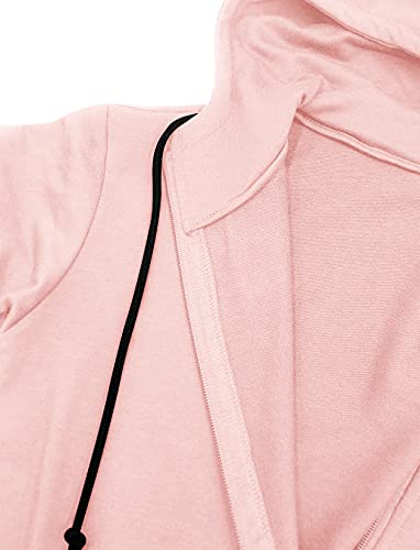 Fallorchid Womens Full-Zip Hoodies Casual Long Sleeve Sweatshirt With Pockets (1-Pink,Xx-Large,Us,Alpha,Adult,Female,Xx-Large,Regular,Regular) #TOP2