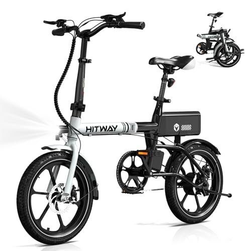 HITWAY E Bike 16 Pouces Vélo électrique Pliable, Moteur 250W, Vitesse Maximale 25km/h, Batterie Lithium-ION 36V 6Ah, Autonomie 25-60km, Ville E-Bike Urbain...