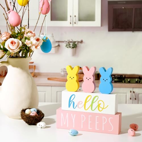 Easter-Decorations-for-the-Home-5pcs-Easter-Bunny-Wooden-Table-Centerpiece-Signs-Cute-Easter-Decor-Peep-Rabbits-Wooden-Block-Set-Table-Decor-Farmhouse-Rustic-Tiered-Tray-Decor-Easter-Gifts Easter Decorations for the Home 5pcs Easter Bunny Wooden Table Centerpiece Signs Cute Easter Decor Peep Rabbits Wooden Block Set Table Decor Farmhouse Rustic Tiered Tray Decor Easter Gifts