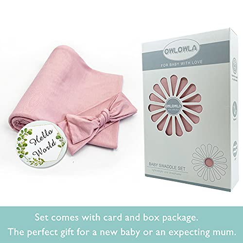 Owlowla Swaddle Blanket And Hat Set Newborn Swaddle Wrap Baby Receiving Blanket For Baby Boys Girls(Blush) #TOP1