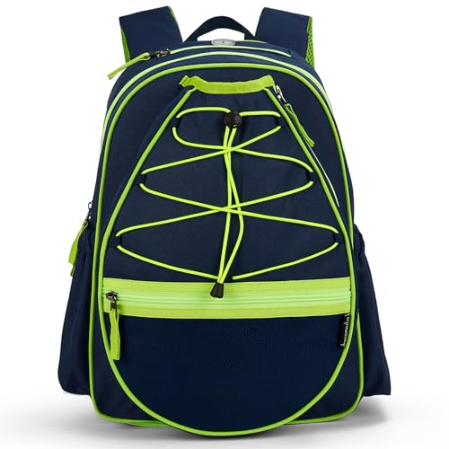 Choco Mocha Tennisrucksack Kinder Tennistasche für Mädchen Sportschlägertasche Teenager Rucksack 16 Zoll Schwarz