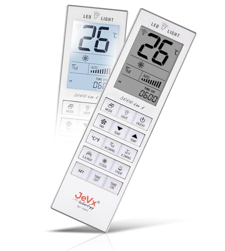 JEVX Mando Universal para Aire Acondicionado 5000 en 1, Control Remoto Universal para Mitsubishi, Jujitsu, LG, Carrier, Daewoo, Panasonic, Samsung, Toshiba, Haier acondicionadores de Aire