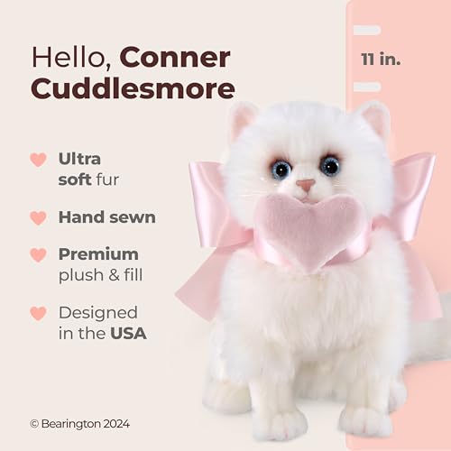 Image of Bearington Pretty Kitty Stuffed Cat - 10 Inch Kitten Stuffed Animal - Cat Plush - Stuffies for Girls