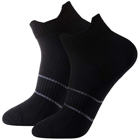 Men's and Women's 2-Pack Black Anti Sweat Antibacterial Odor Free Quick Dry Athletic Low Cut Running Socks Cover