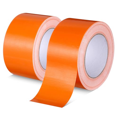 Image of Feifeiya 2 Rolls of Orange Duct Tape 2.5 Inch x 30 Yards Heavy Duty Duct Tape Waterproof Strong Packing Tape for Photographers, Repairs, DIY, Crafts, Indoor Outdoor Use