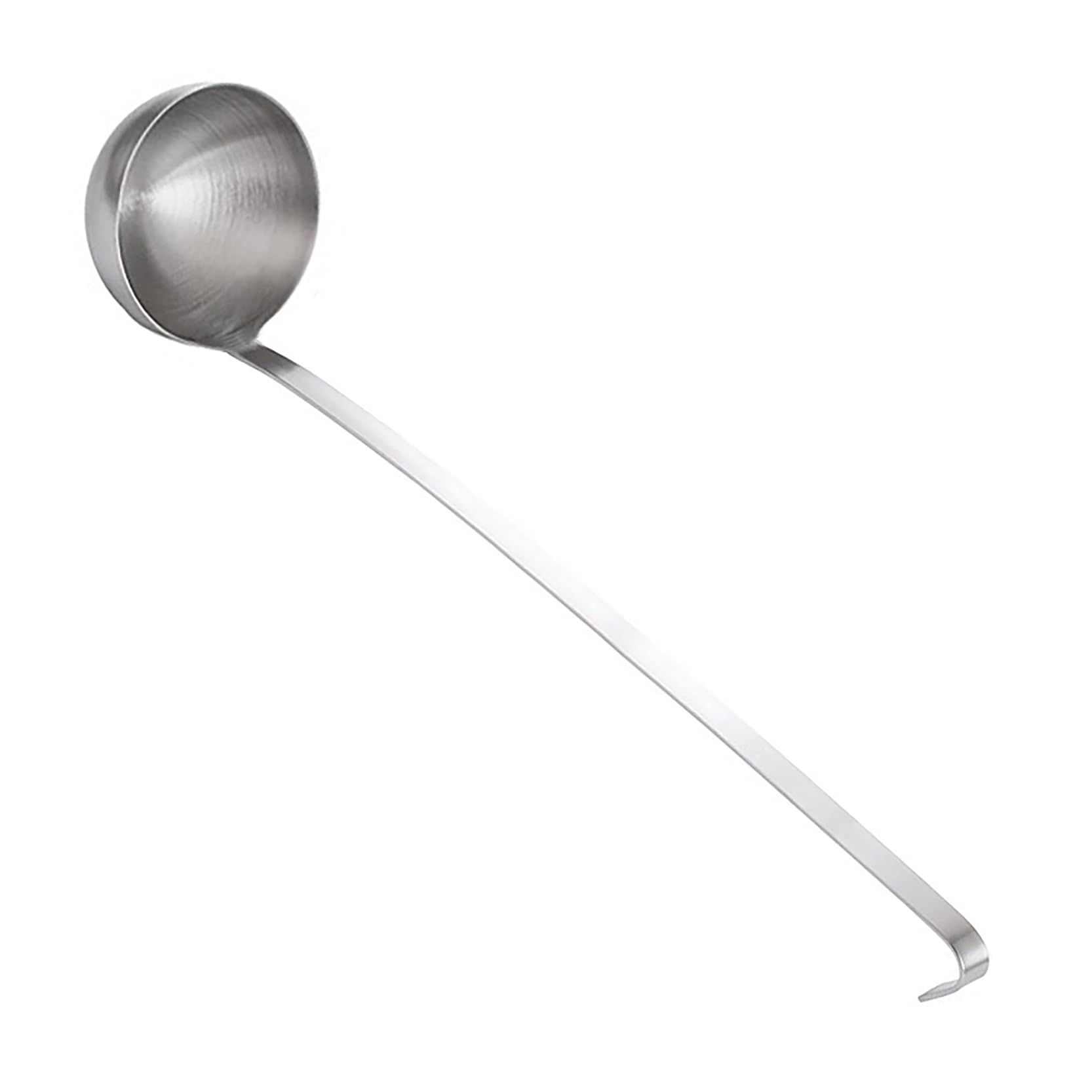 1 cucharón grueso de acero inoxidable con mango con gancho (22 onzas, 21.7 x 5.5 pulgadas), con mango largo, cuchara de cucharón de sopa, espátula de salsa de una pieza, para revolver, dividir