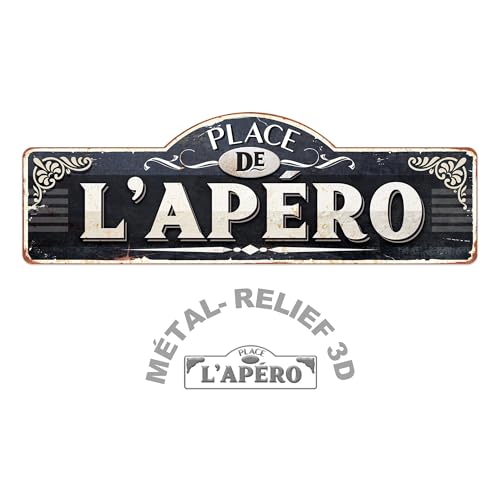 Plaque métallique APERO décorative rétro en métal pour cuisine