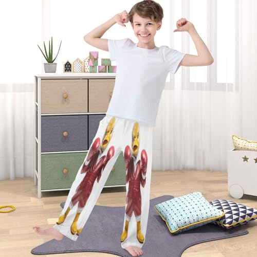 Boy's Pants Duck Wear Red Boxing Glove Jogger Pants Elastic Waist Long Bottoms Trousers with Pockets 6-14 Years4