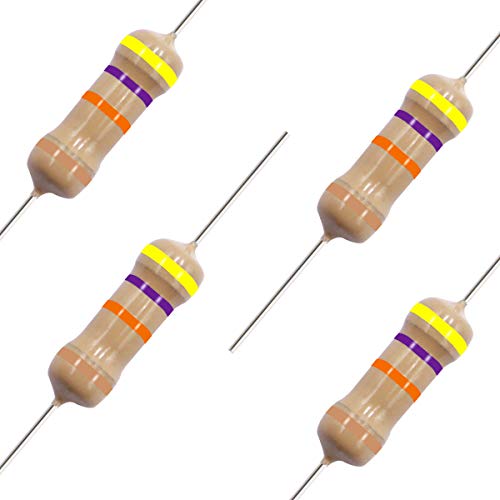 smseace 200pcs 47K ohm 1 2 watt Carbon Film Single Resistor ±5% Tolerance for DIY Projects and Experiments 1 2W-47K