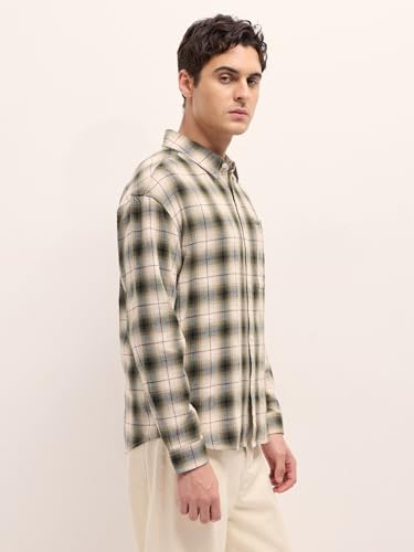 Image of THE BEAR HOUSE Men's Checked Tailored Fit Formal Shirt