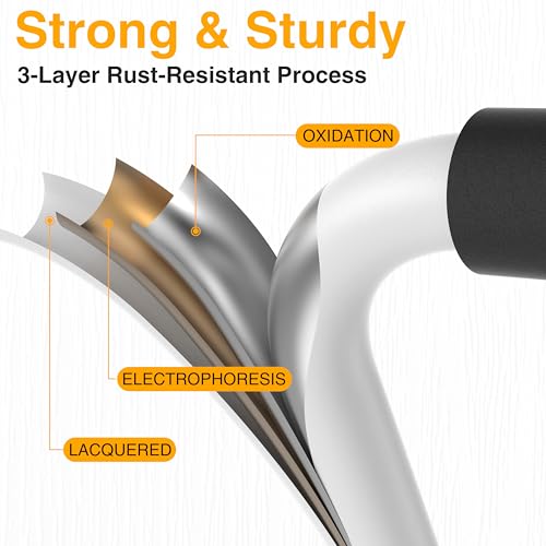 3 Step Ladder, Portable Steel Folding Step Stool with Wide Anti-Slip Pedal & Convenient Handgrip, 500lbs Sturdy Steel Ladder, White - Image 3